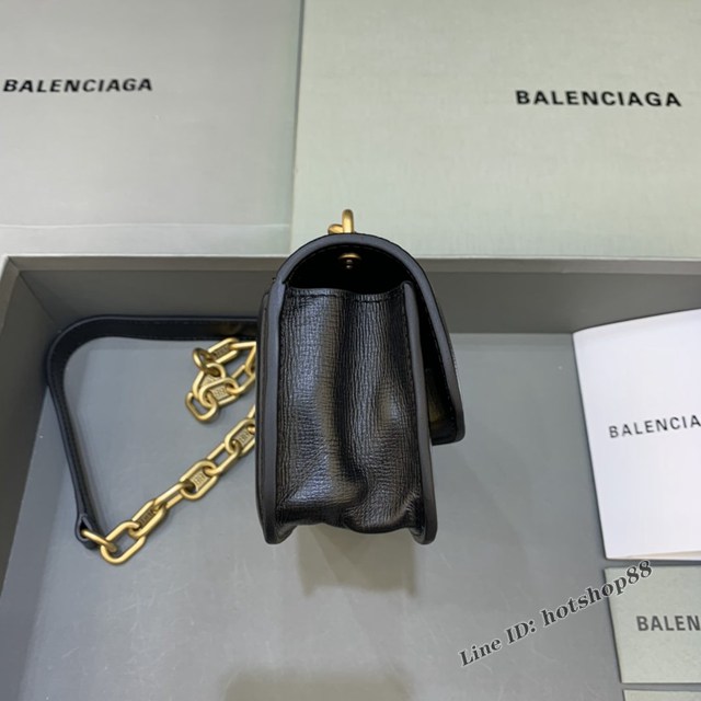 Balenciaga專櫃爆款小號牙籤紋黑肩背包 巴黎世家新款Gossip bag斜挎包 fyj1312